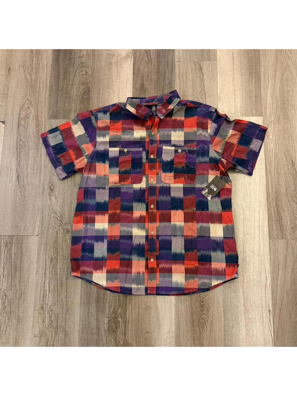 NWT Mountain Wear multicolored short sleeve size XXL button up shirt #outdoor